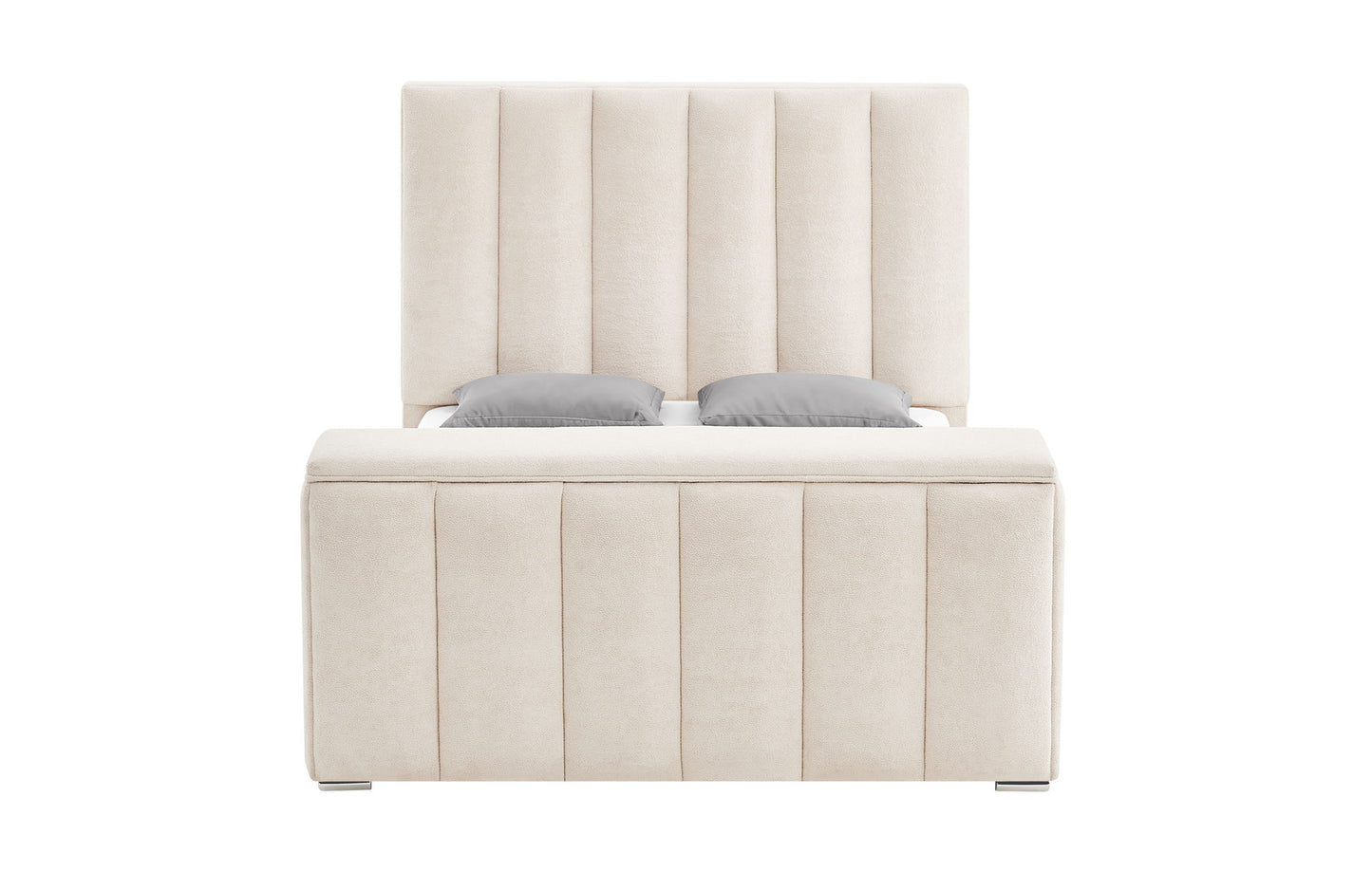 Serenity - Queen Bed With Speaker, TV Lift, Fireplace - Cream