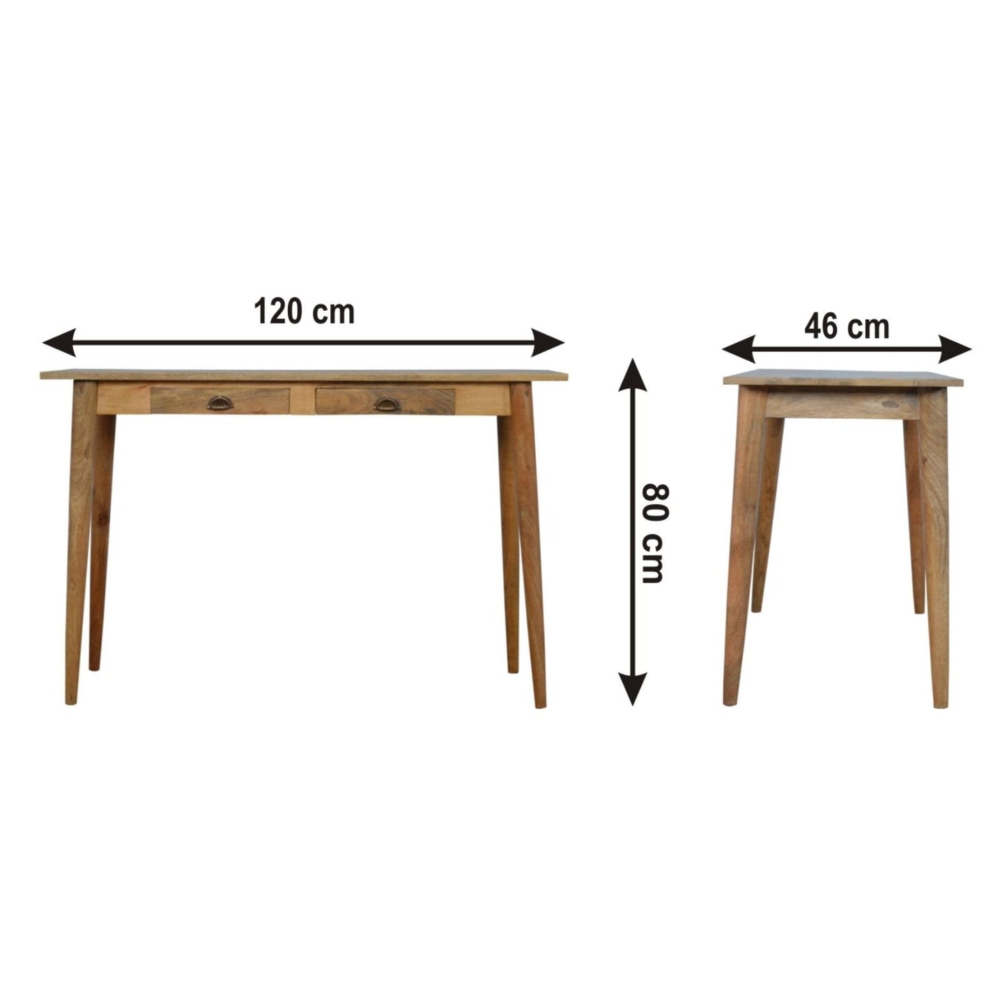 2 Drawer Nordic Writing Desk - Oak