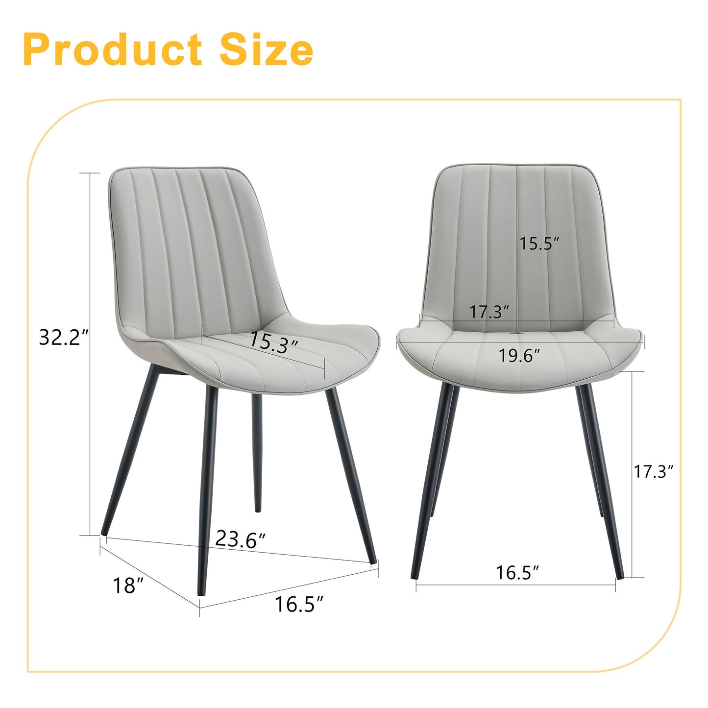 Modern Style Extended Seat Cushion Dining Chair Set