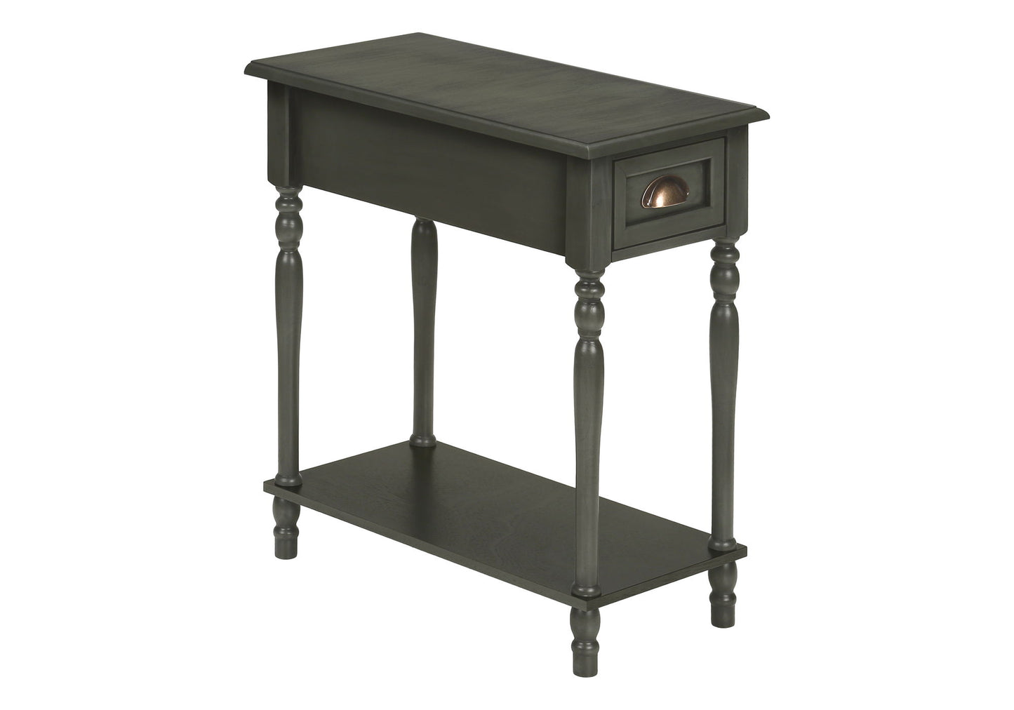 Accent Side Table, 2 Tier, Storage Drawer, Stylish Traditional Design
