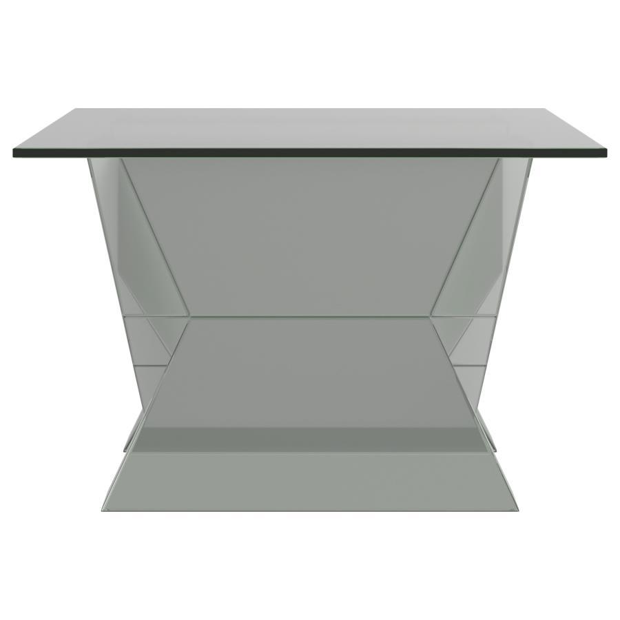 Taffeta - Glass Top Mirrored Acrylic Table