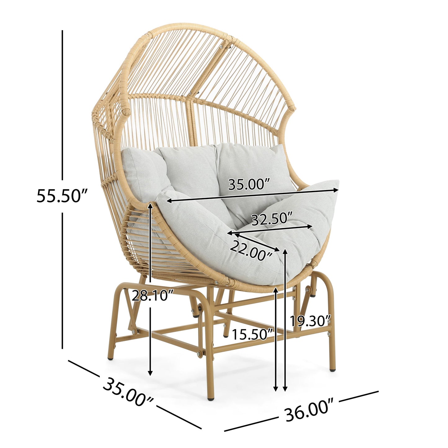 Palos - Outdoor Wicker Glider Chair