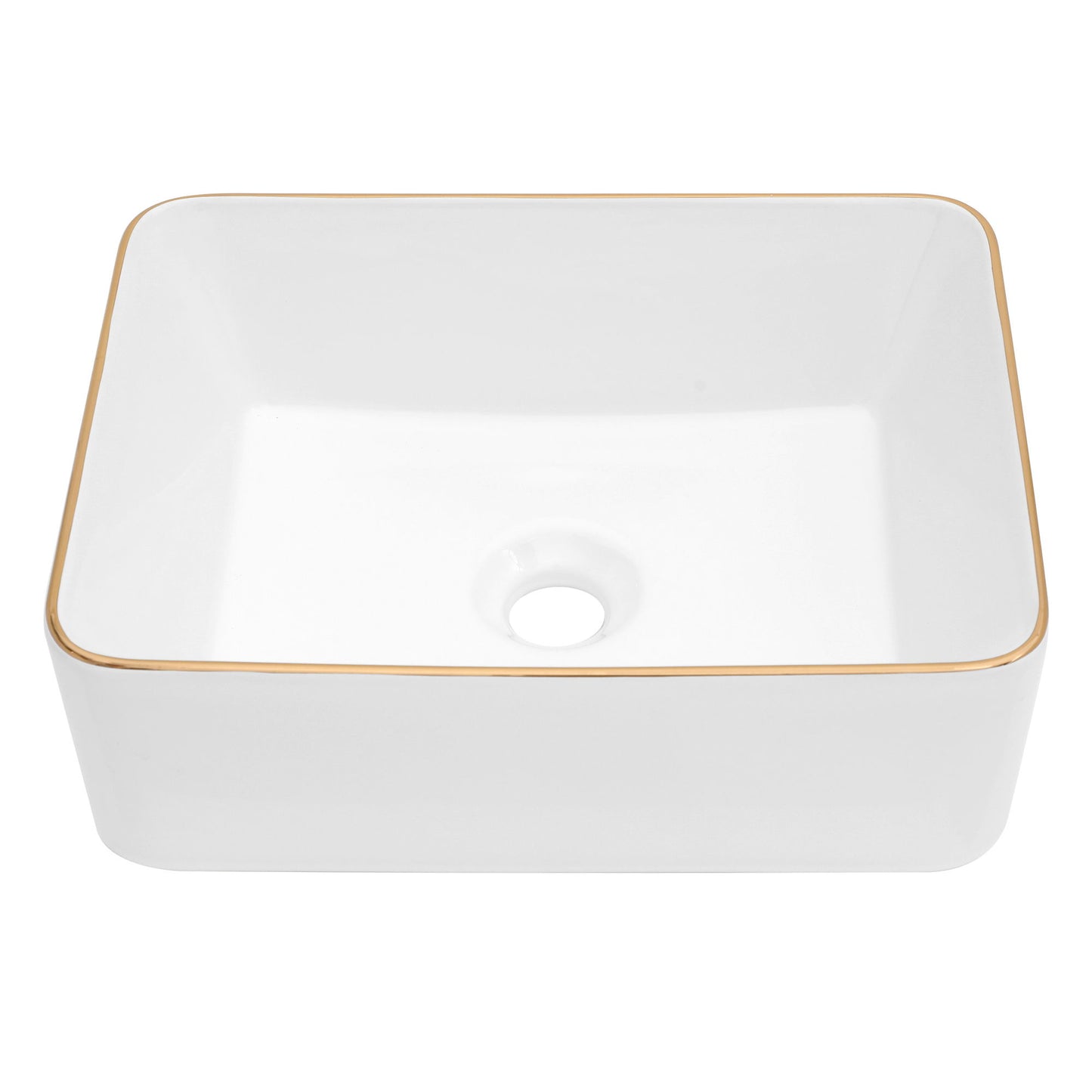 Modern European Style Ceramic Rectangular Vessel Bathroom Sink