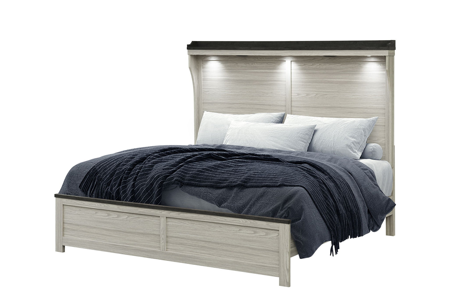 Ashley - King Panel Bed - Brown