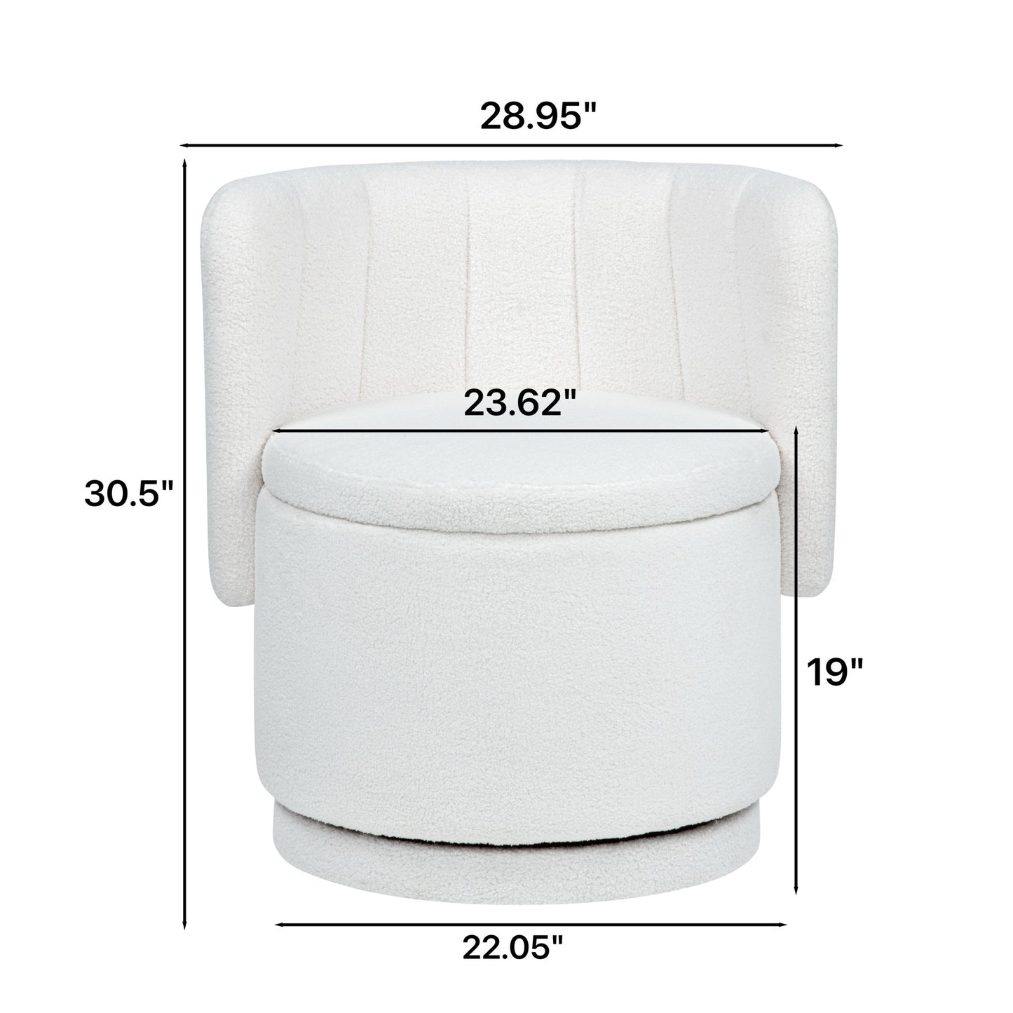 Modern 360 Degree Swivel Back Sofa Chair With Storage Space Boucle, Perfect For Bedroom And Living Room - Beige