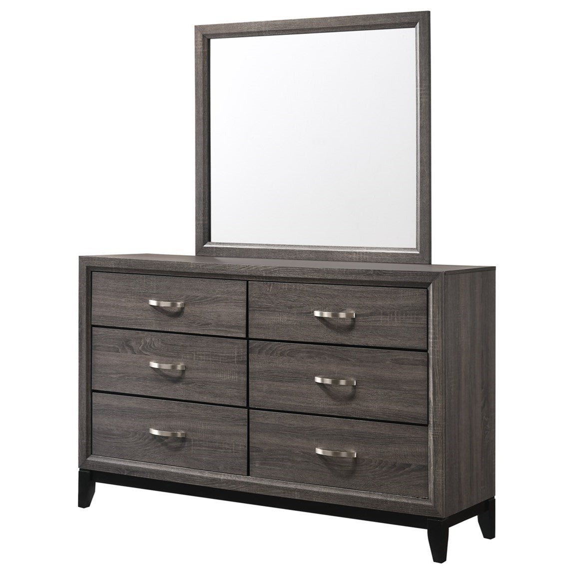 Contemporary Dresser and Mirror Set