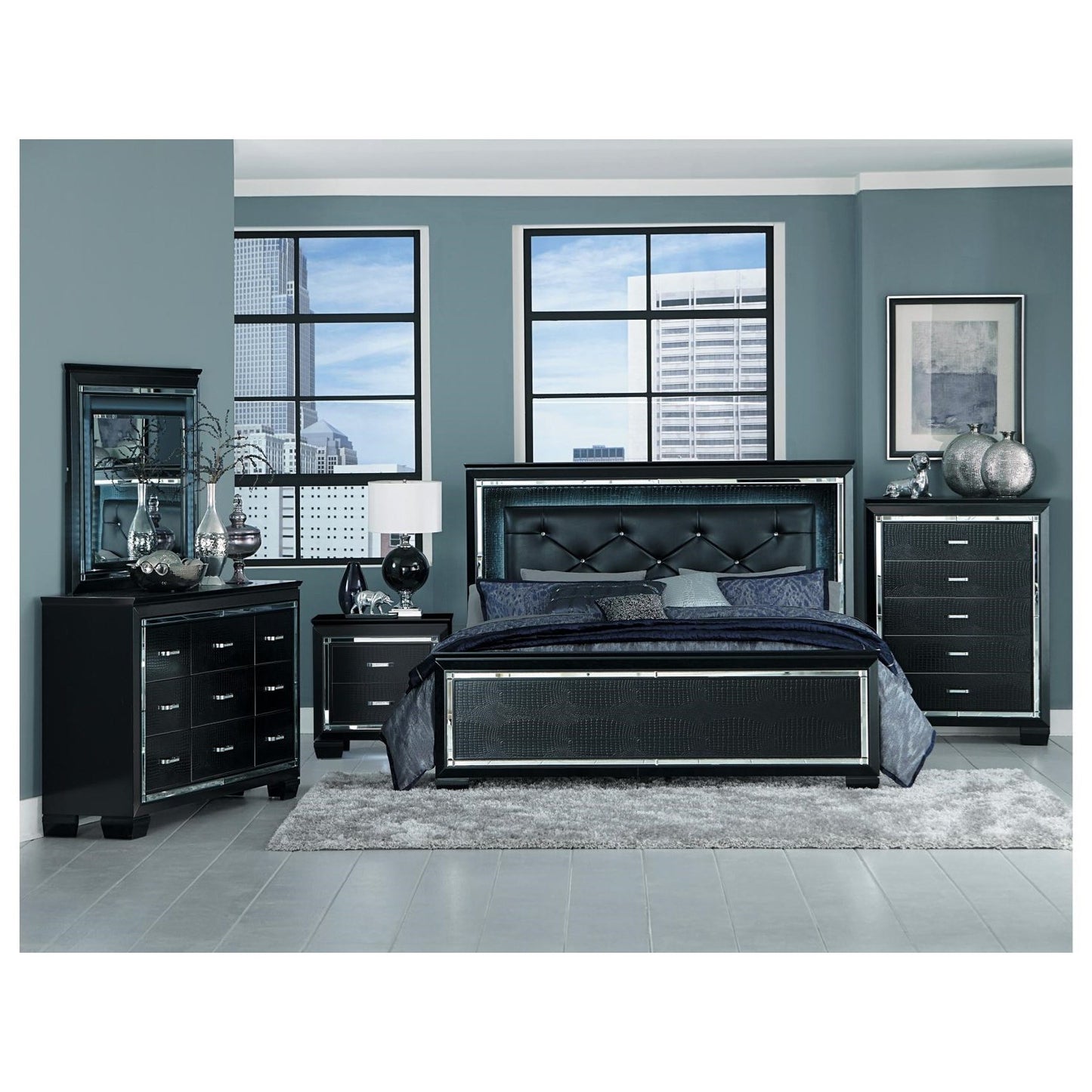 Glam 5-Piece California King Bedroom Group