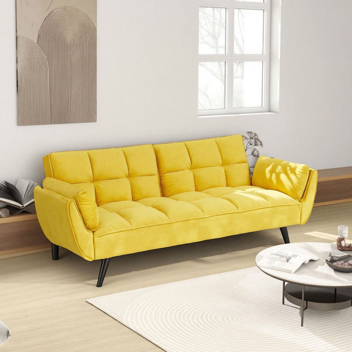 Sofa Soft Two Armrests Throw Pillow Pillow Comfortable Fit Apartment Bedroom Small Space