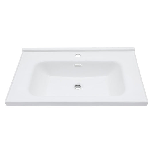 Modern Rectangular Vanity Top With Overflow For Bathroom