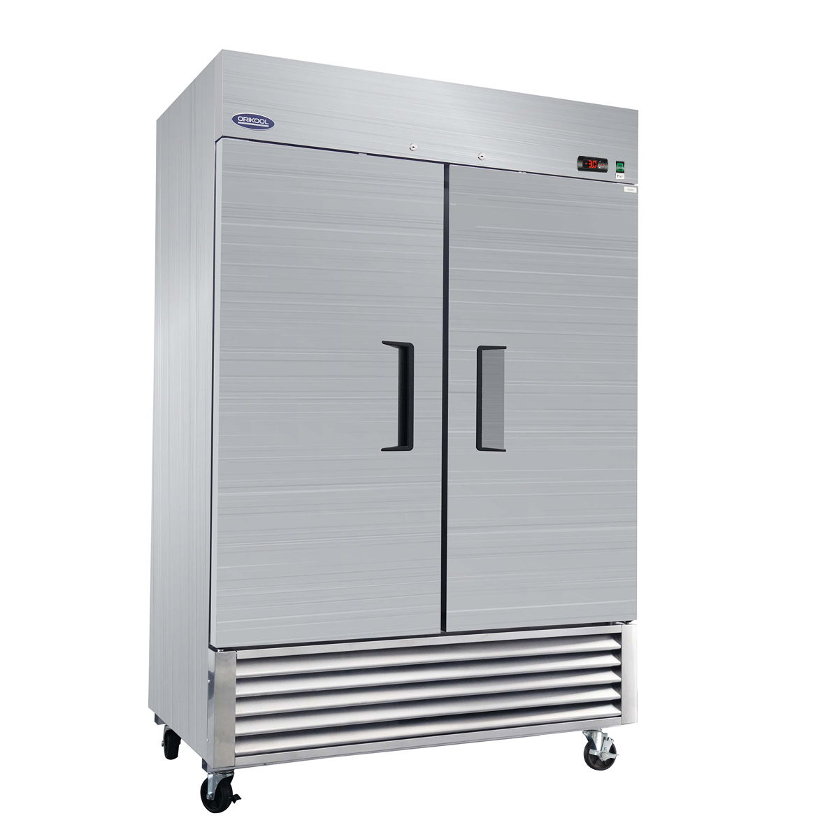 54" Commercial Freezer 49 Cu.Ft With 2 Solid Door Reach-In Freezers Stainless Steel Etl Approved Upright Freeze Storage - Silver