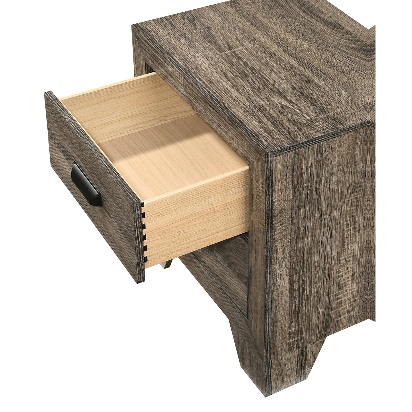 Transitional 2-Drawer Nightstand with Metal Hardware