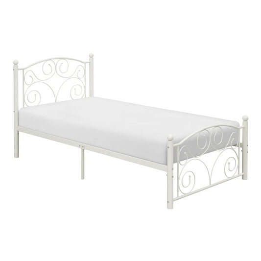 Traditional Twin Arched Bed with Metal Frame