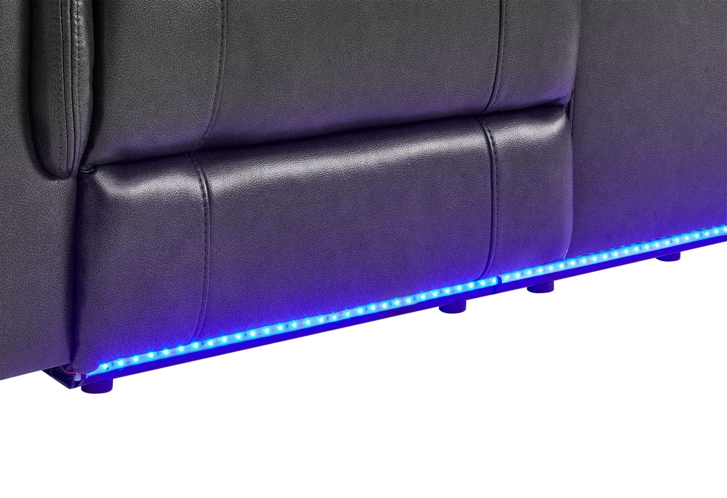 U8879 - Power Reclining Sofa With LED And Global Surround System - Charcoal