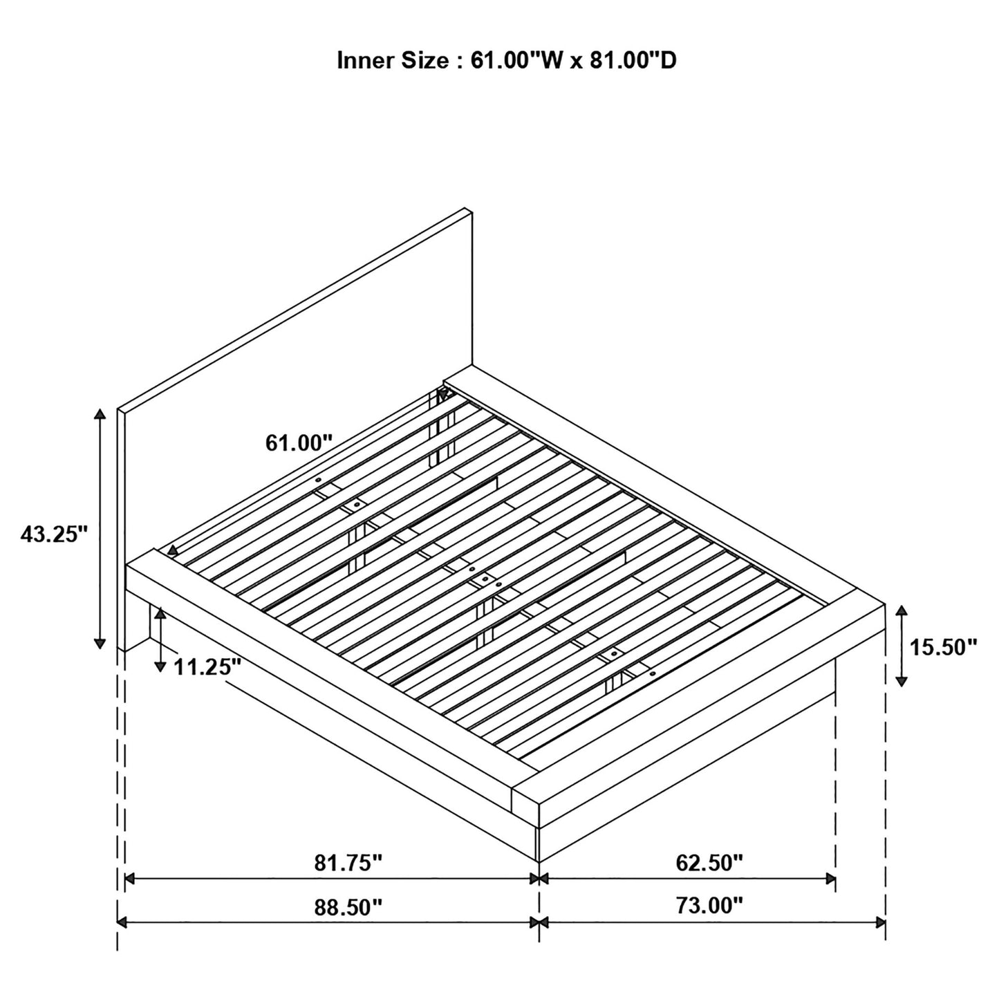 Tokyo - LED Panel Bed With Structured Headboard