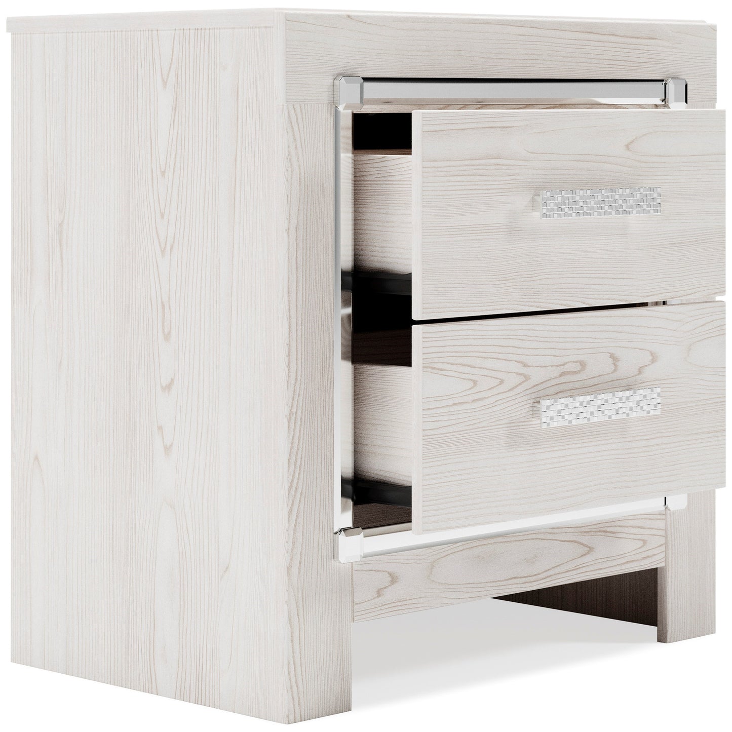 Glam 2-Drawer Nightstand with USB and Wireless Charging