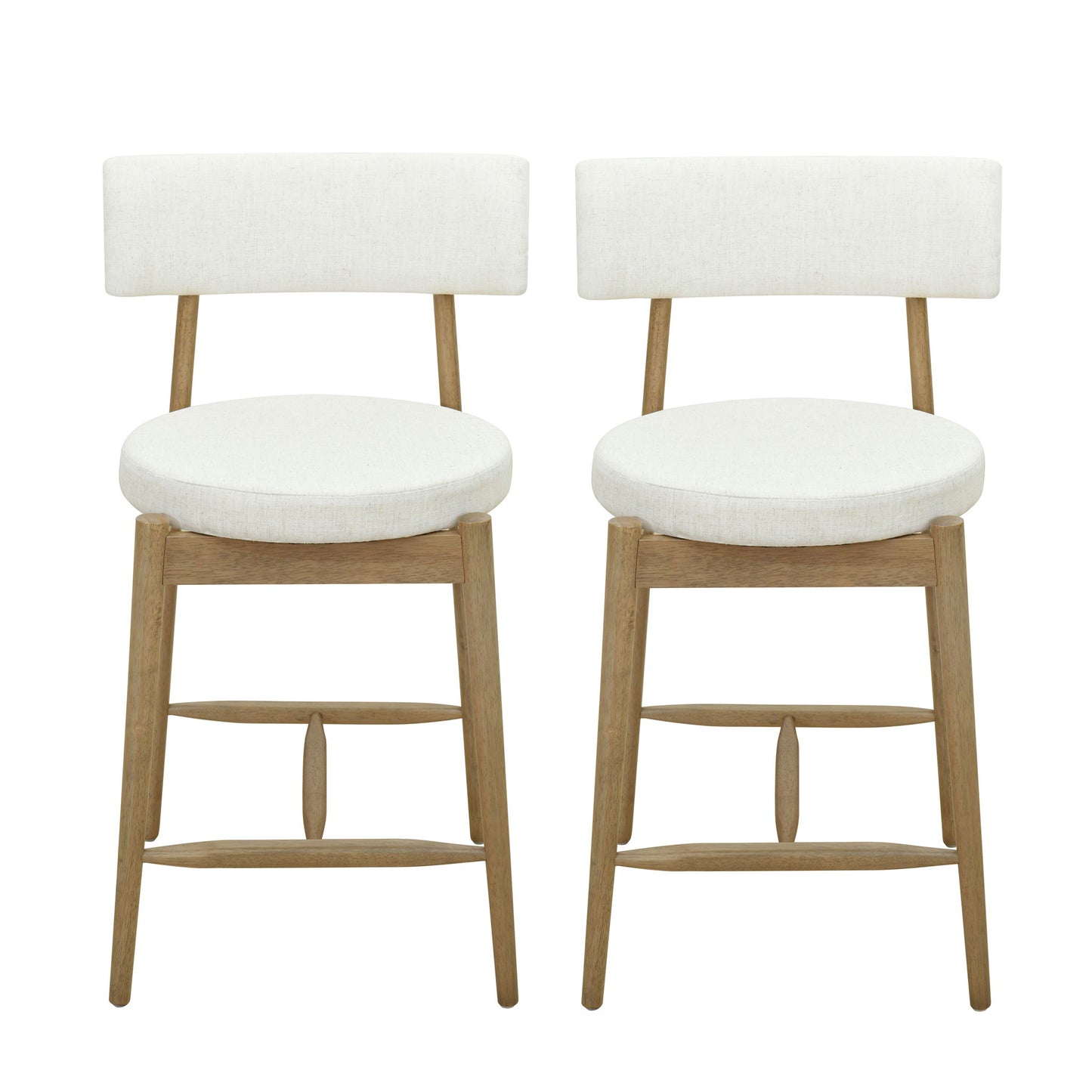 Mid Century Modern Counter Stools, Fabric Upholstered Chairs