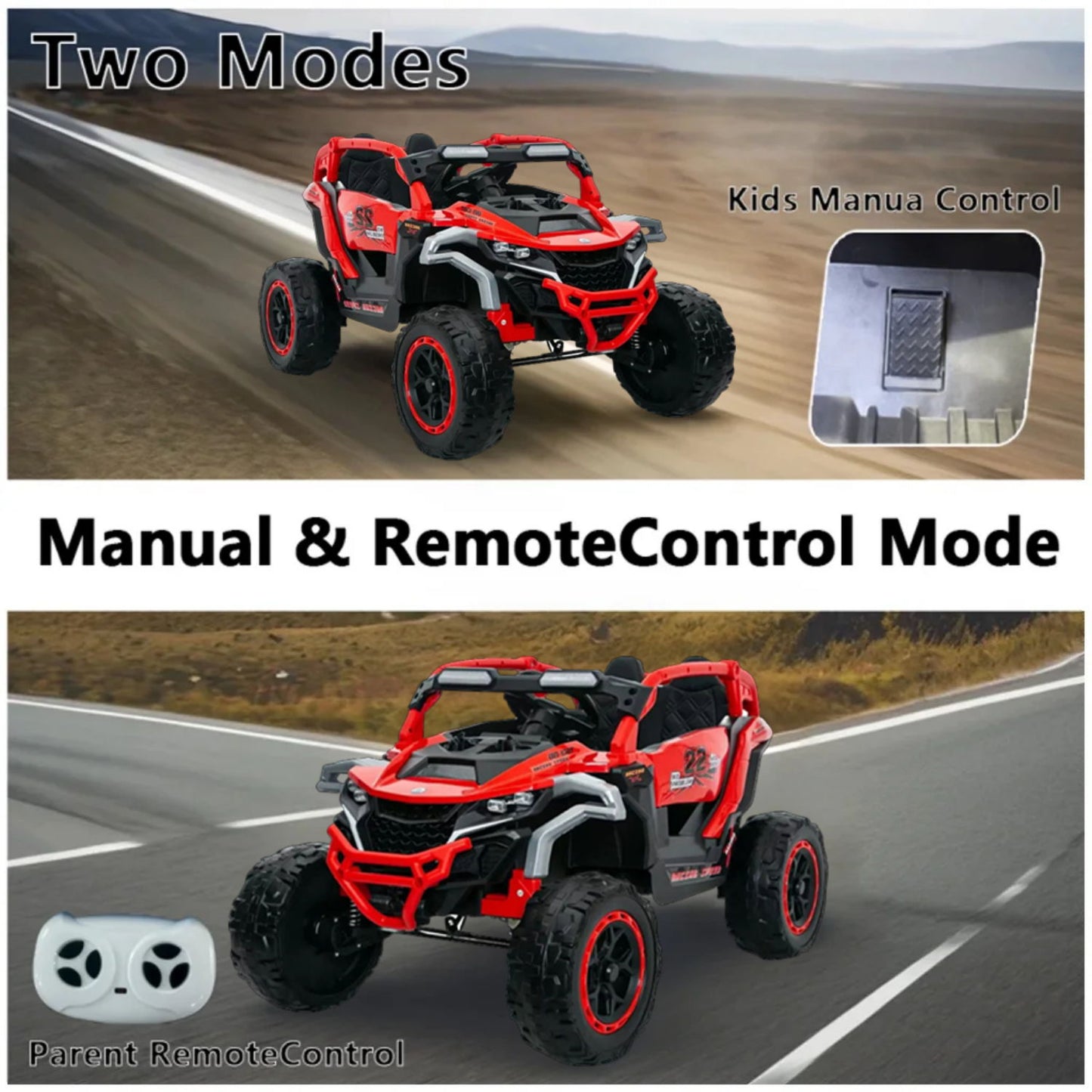Ride On Kids Electric Truck With Remote Control, Front & Rear Suspension