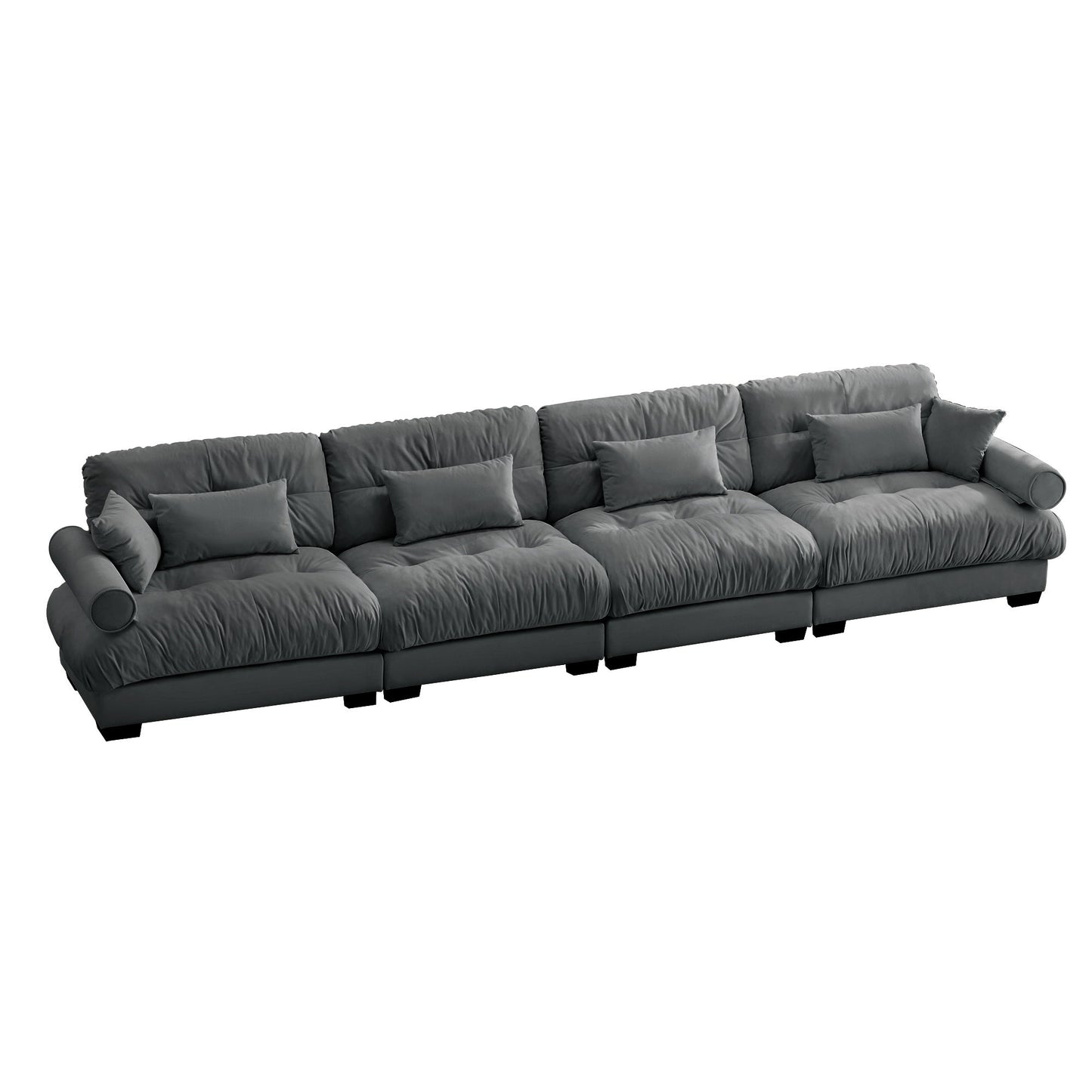 Super Comfort Oversized Modular Velvet Sectional Sofa, Deep Seat Convertible L Shaped Couch