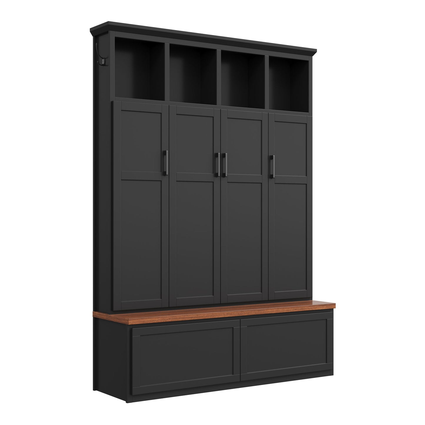 Hall Tree With 4 Hidden Cabinets