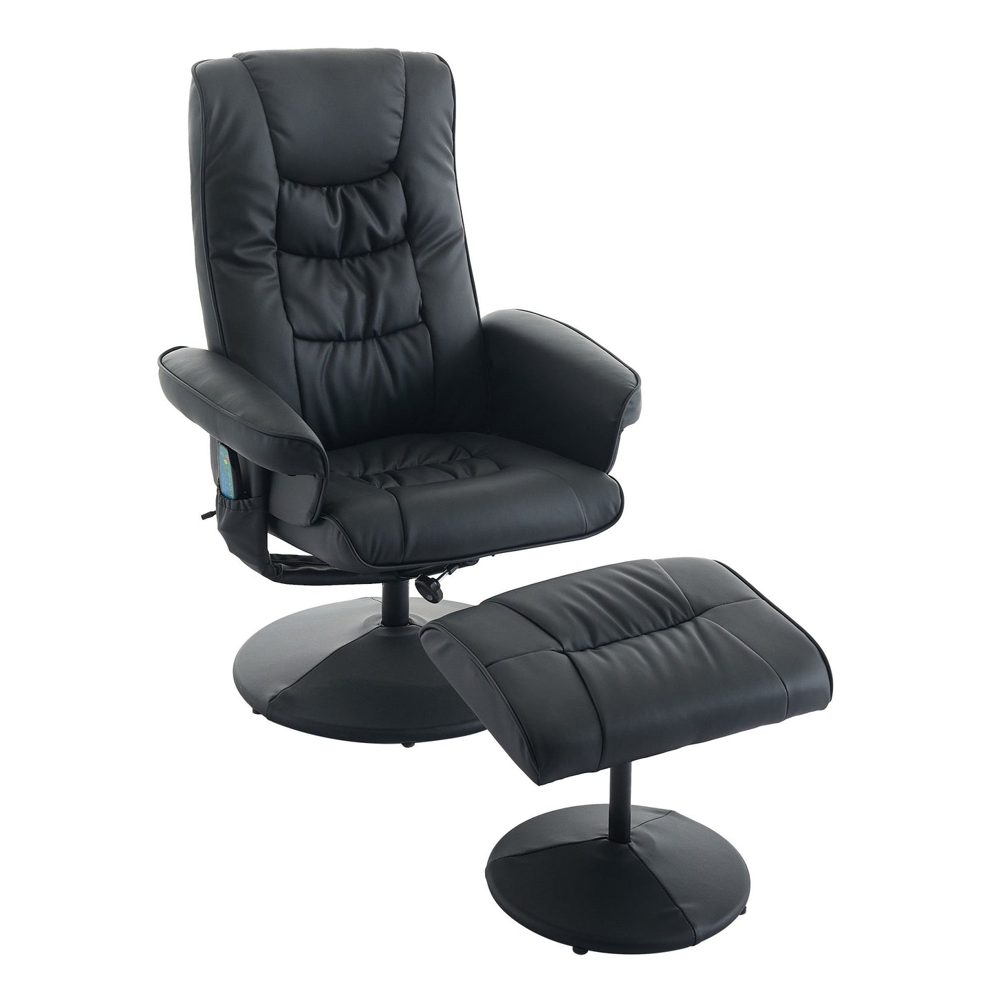 Recliner Chair With Ottoman, 360° Swivel Massage Lounge Chair With 5-Point Vibration & Heated Seat
