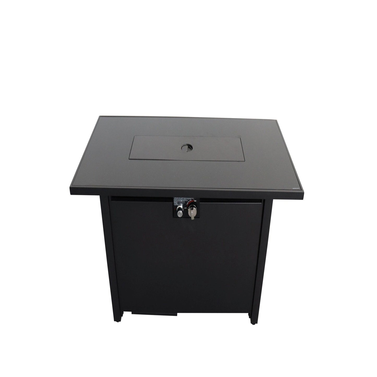 Outdoor Fire Pit Table With Lid Modern Design - Black