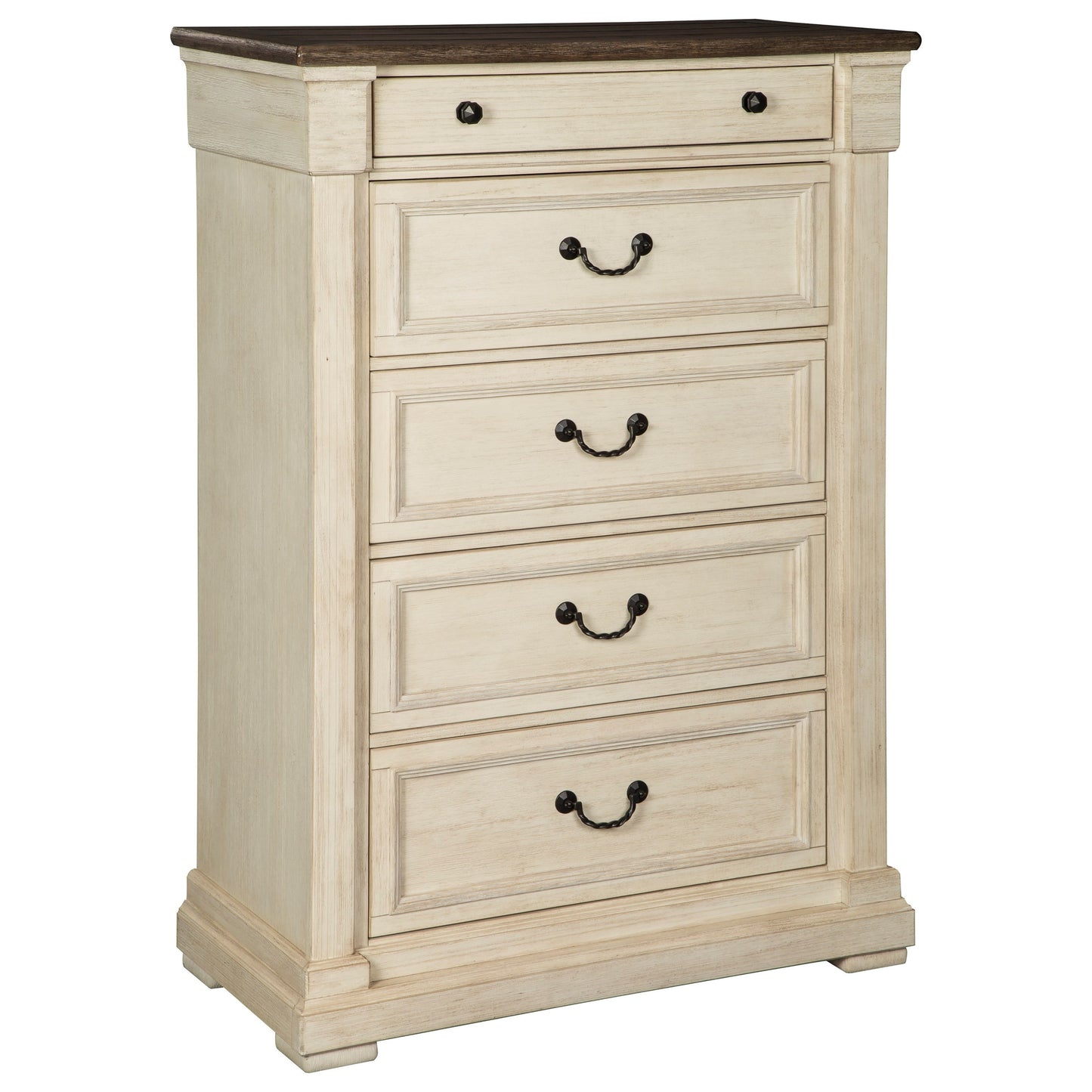 Relaxed Vintage Two-Tone Five Drawer Chest