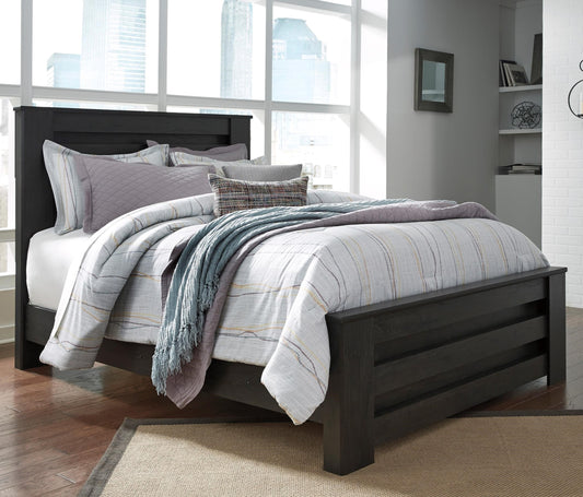 Queen Panel Bed in Charcoal Finish