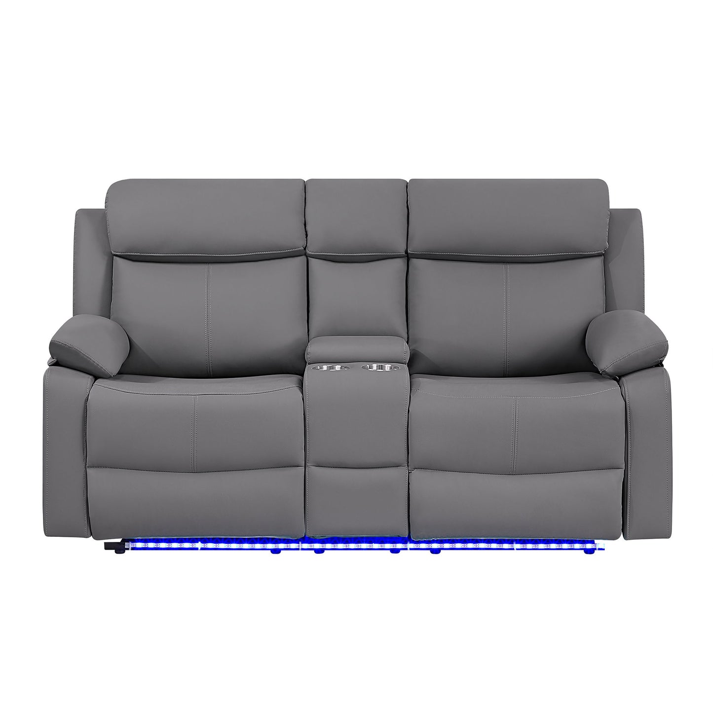 Blanche - Console Reclining Loveseat With LED Lights And Speakers