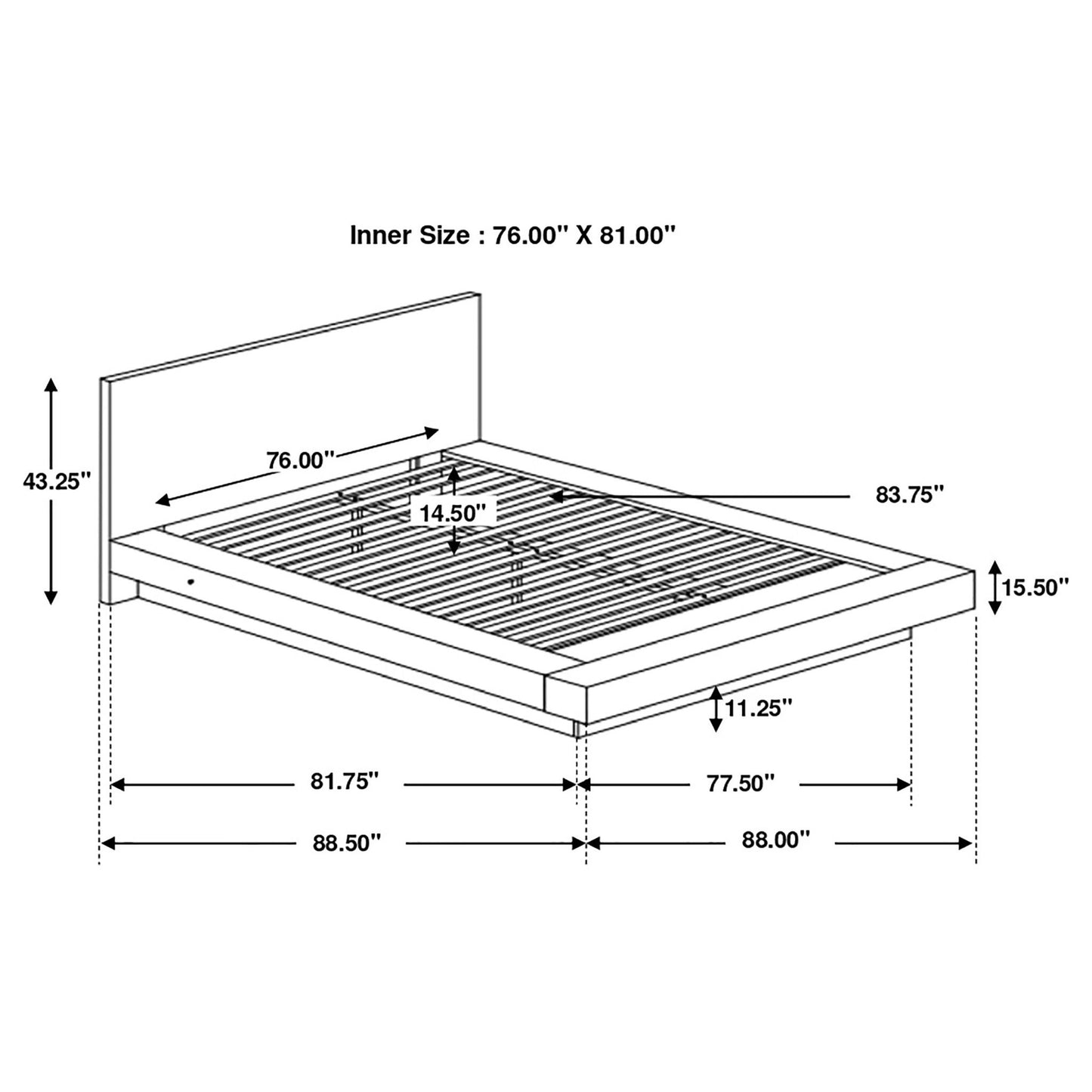 Tokyo - LED Panel Bed With Structured Headboard