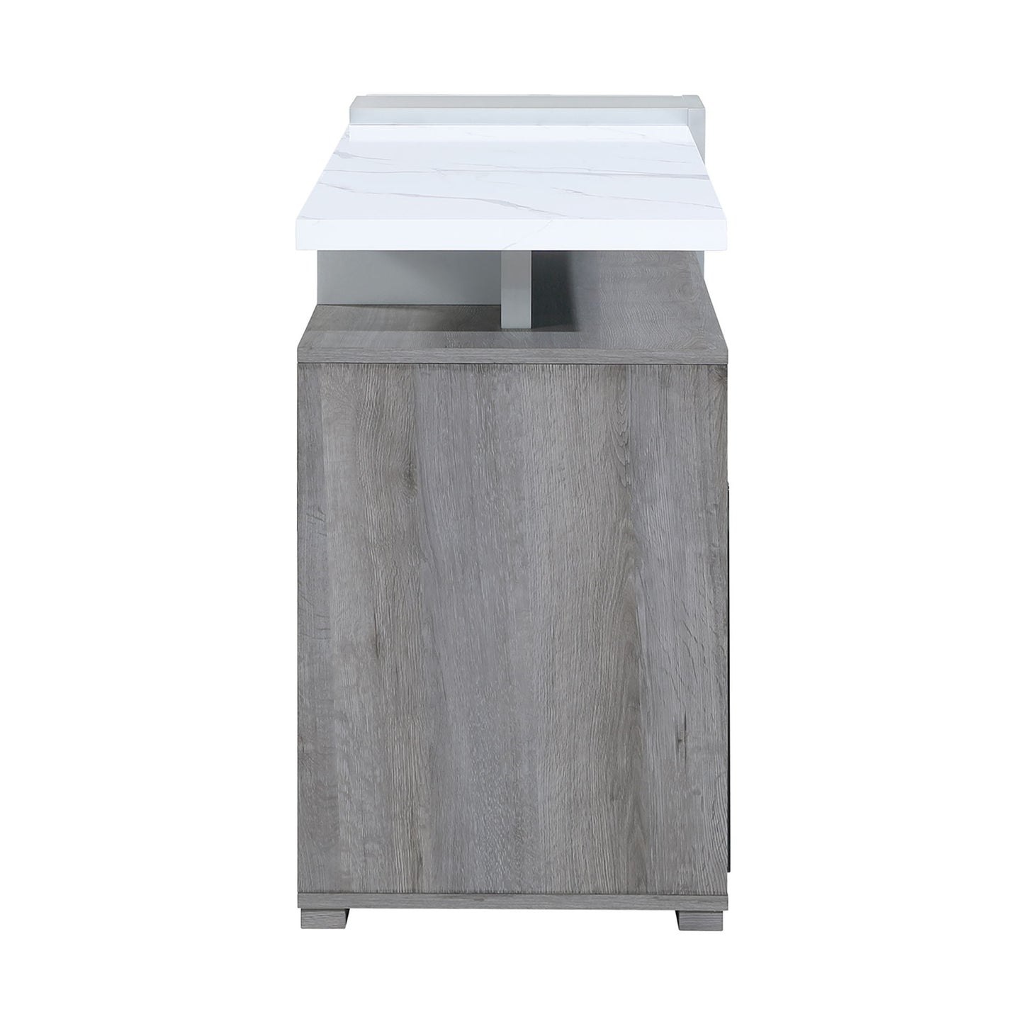 Zoro - 76" Entertainment Unit With Bluetooth Speaker - Dark Brown / White