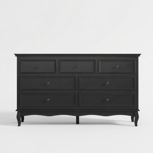 7 Drawer Dresser, Storage Chest - Black