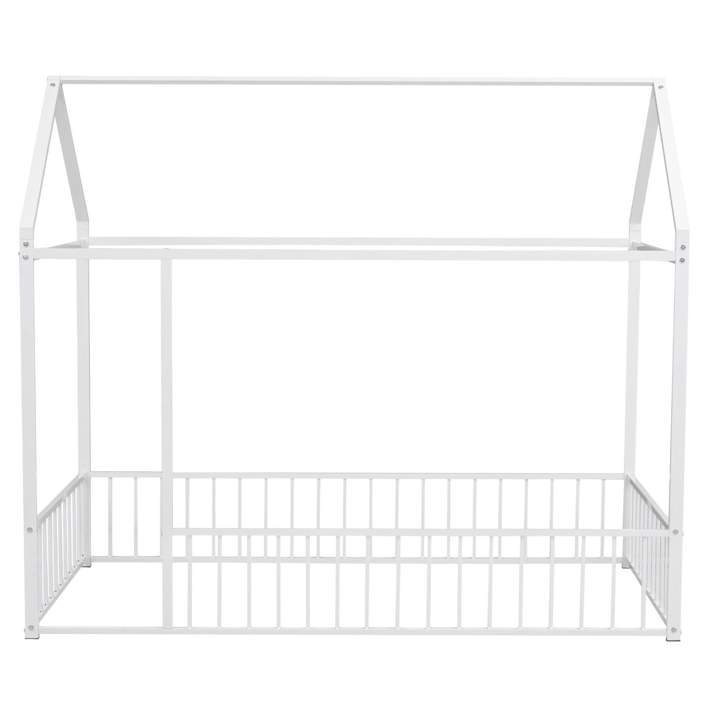 Metal Bed House Bed Frame With Fence