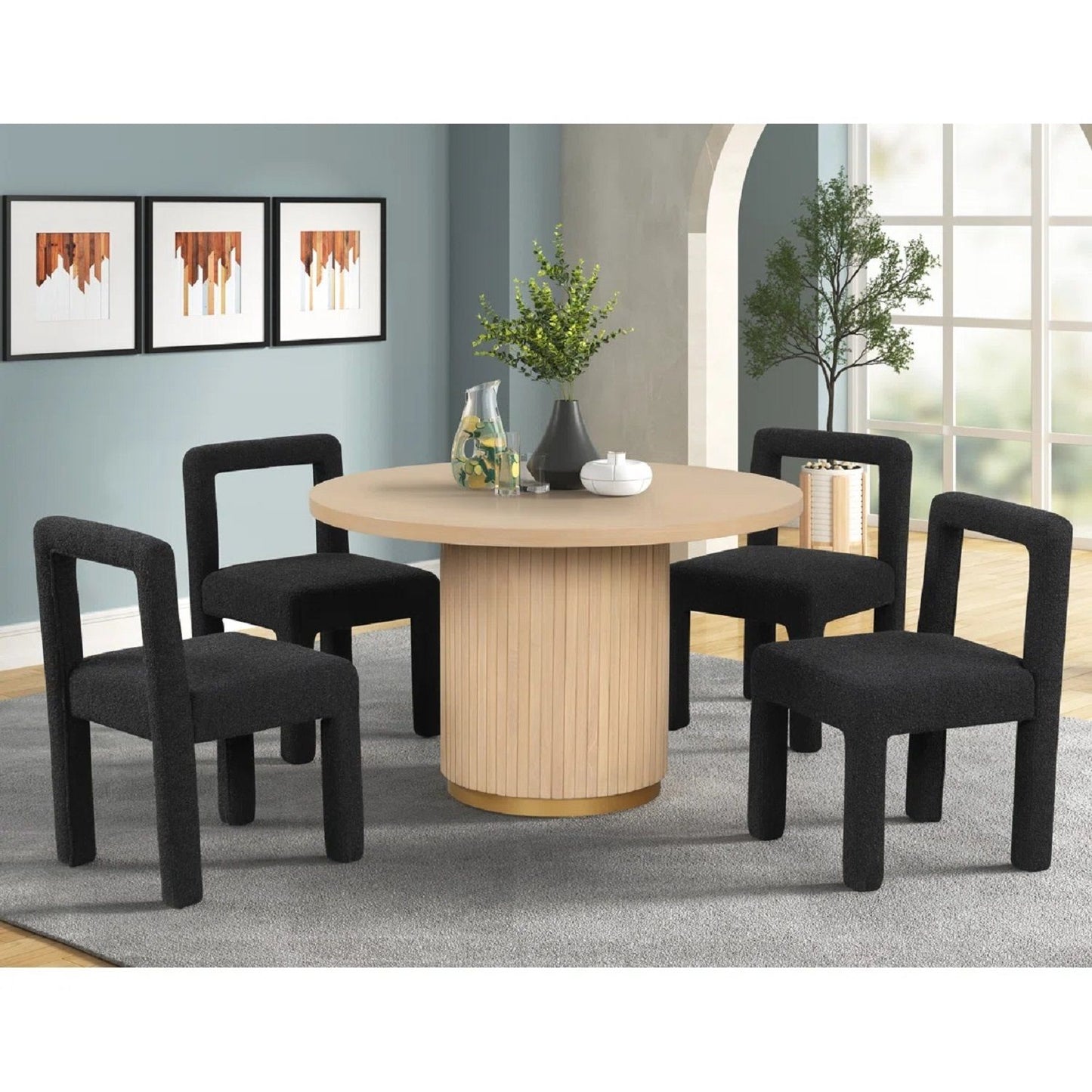 Dining Chairs With Square Open Back (Set of 2)