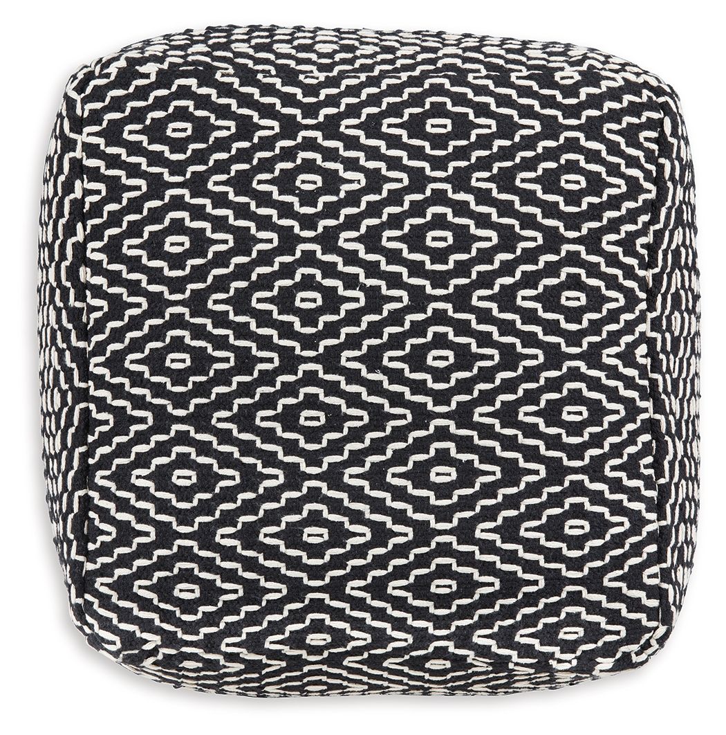 Jasett - Pouf - Black / Ivory