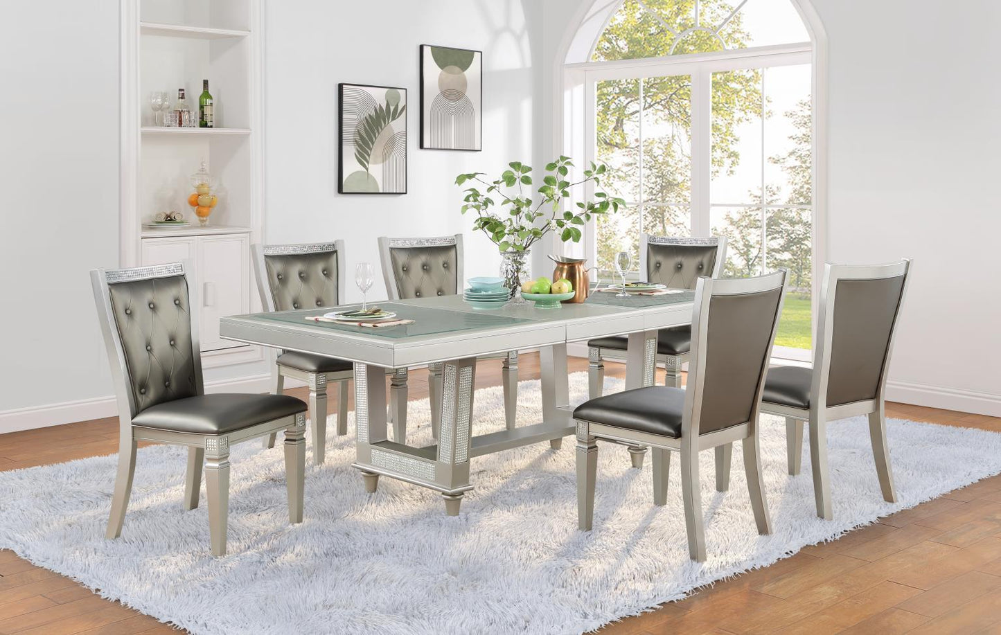 D106 - Side Chair (Set of 2) - Shimmer Silver