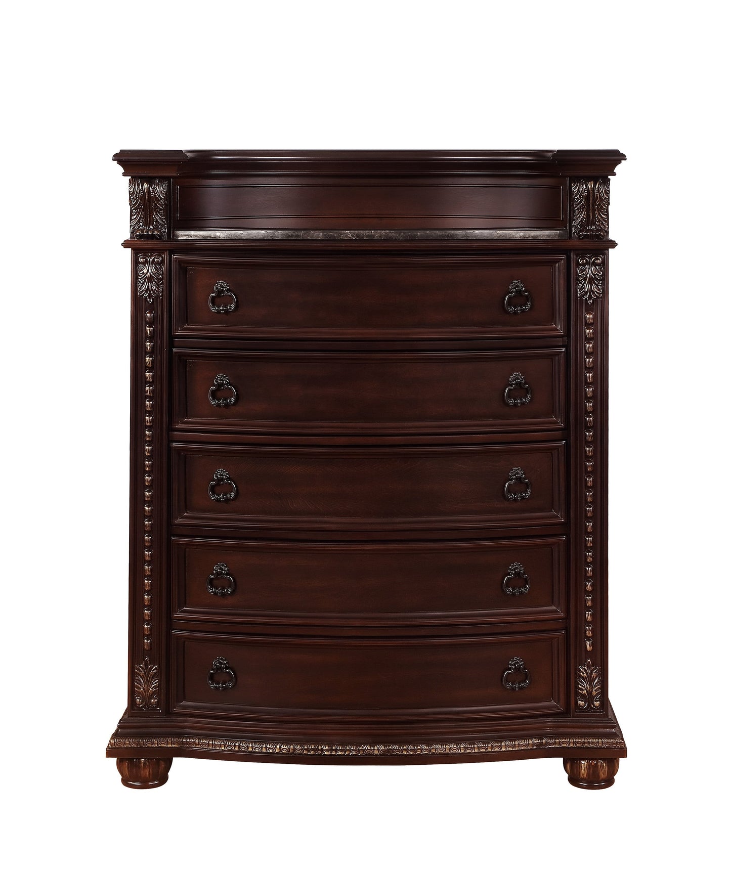 Traditional 5-Drawer Bedroom Chest with Lower Shelf