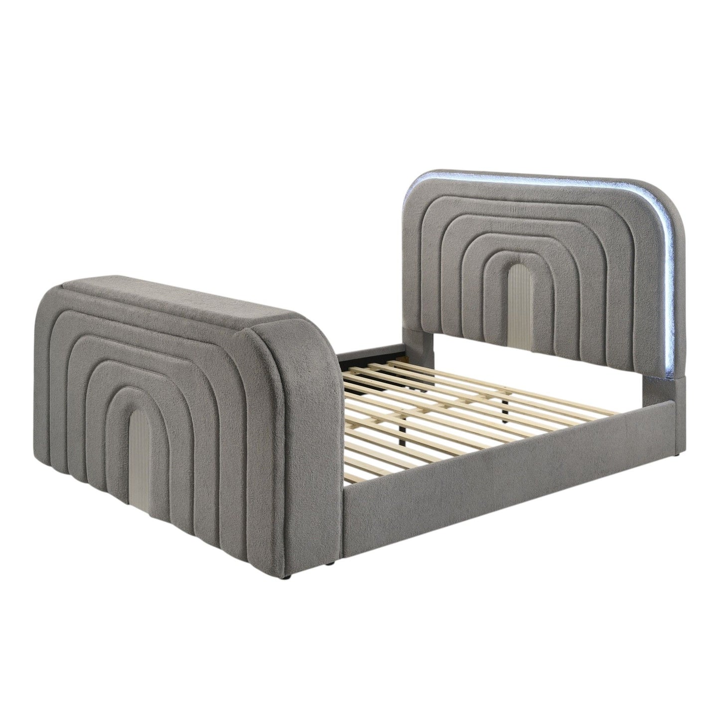 Shelyn - Bed With LED, TV Stand, Fireplace & Bluetooth