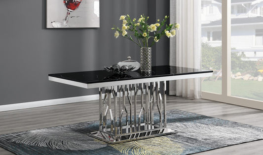 G-08-PARTS - Marble Rectangular Dining Table Top Only - Black