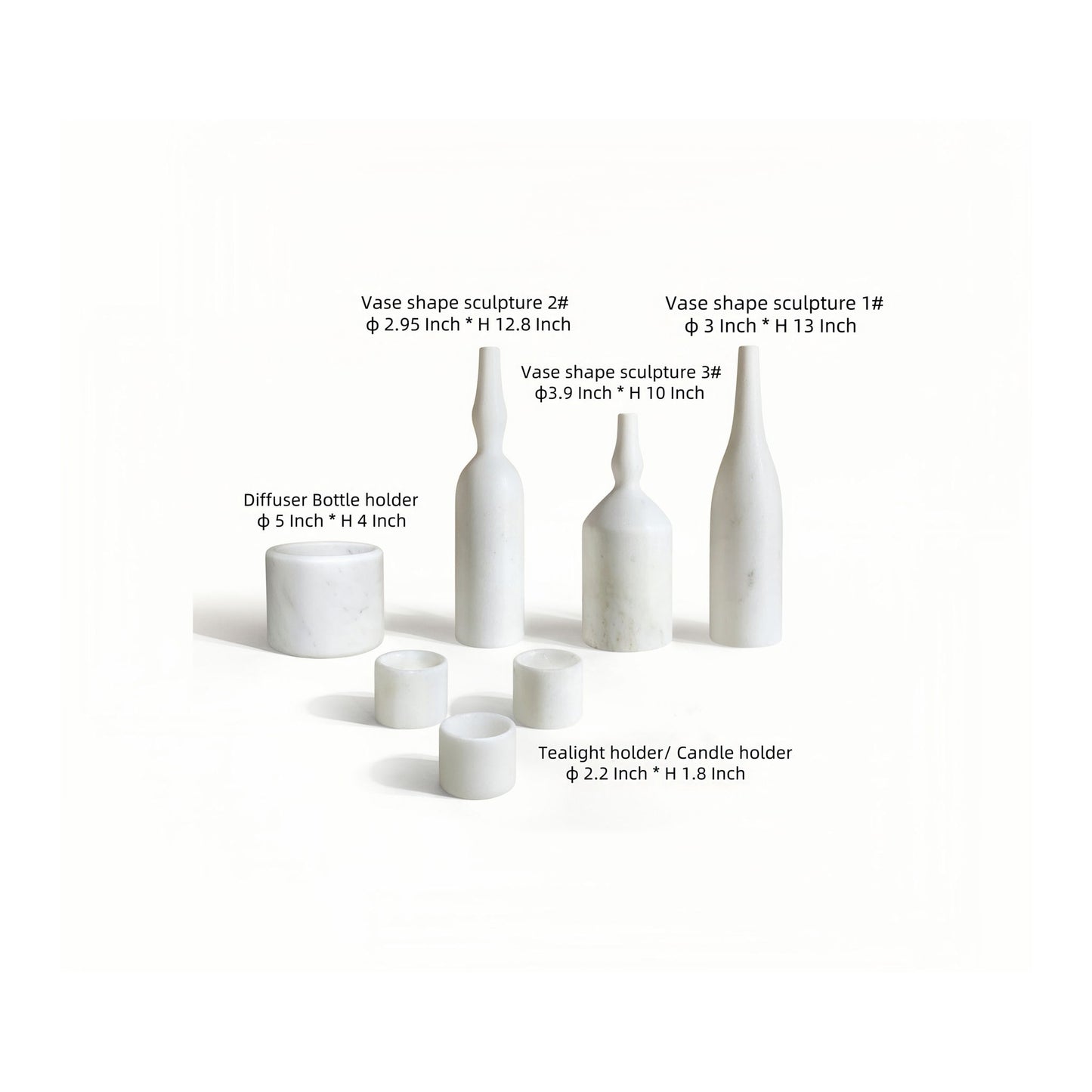 7 Pieces Luxury Natural Marble Living Room Accessories Set