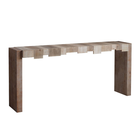 Modern Rustic Table With Sculpted Block Design