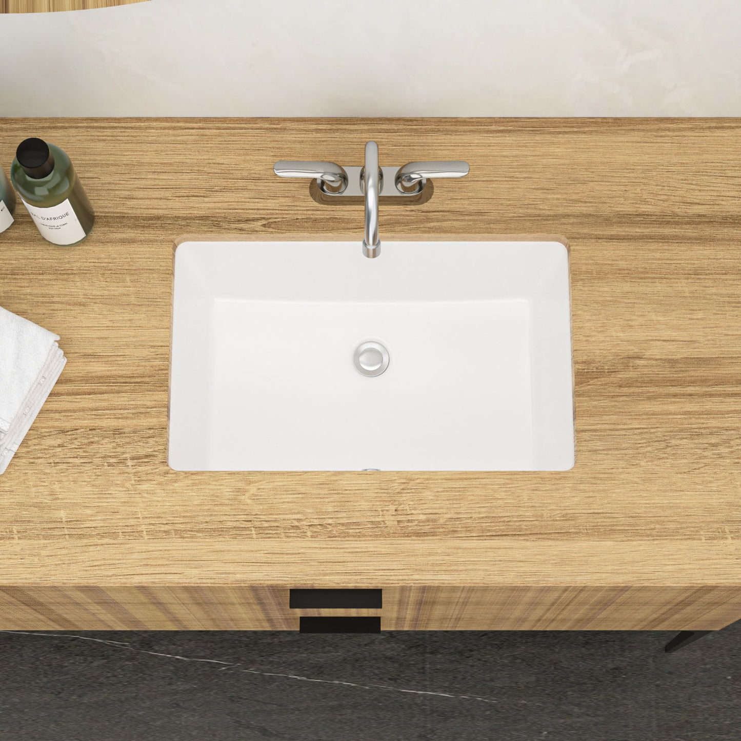 Modern Ceramic Undermount Bathroom Sink With Overflow, High Quality