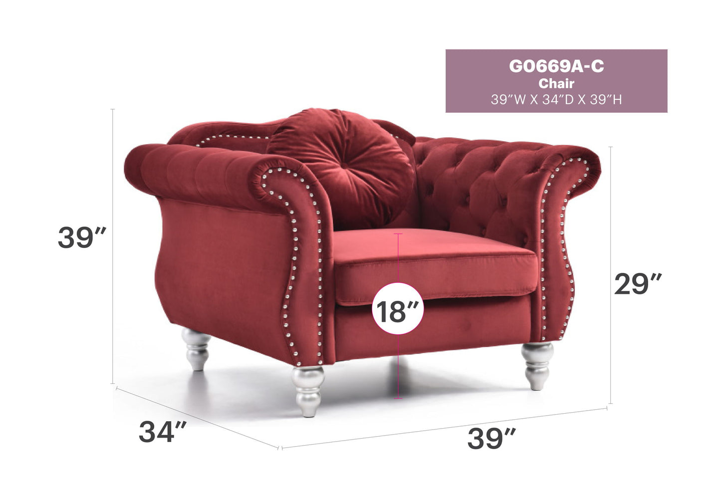 Chic Transitional Flared Arm Chair