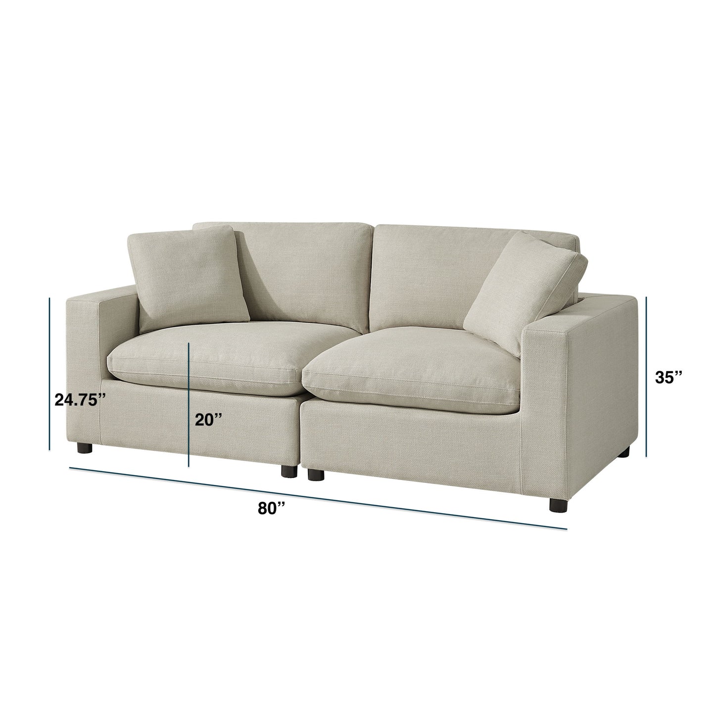 Cassandra - Modular 2 Piece Sofa