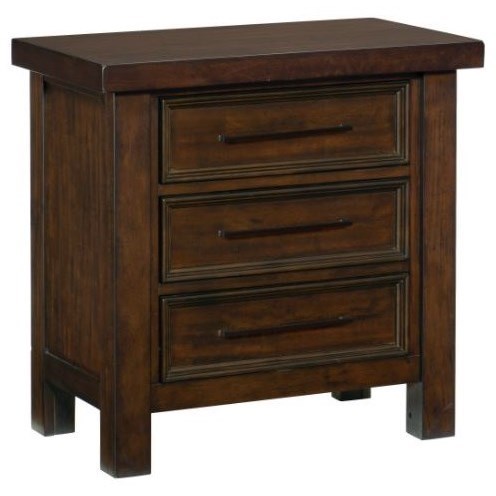 Transitional 3-Drawer Nightstand