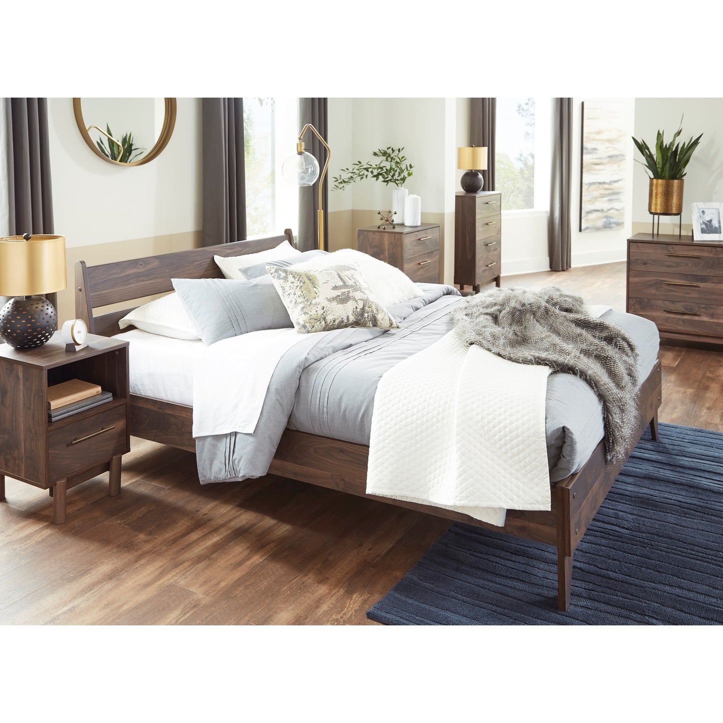 Contemporary Queen Low Profile Bed