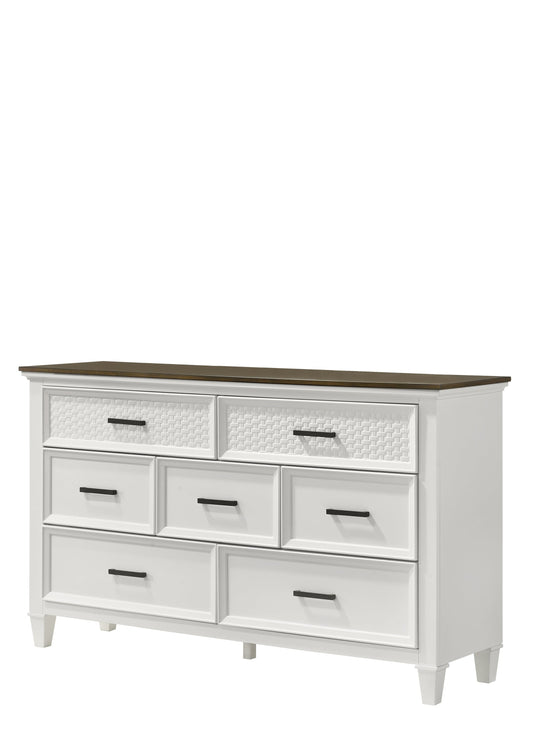 Everdeen Transitional 7-Drawer Dresser - Charcoal and White