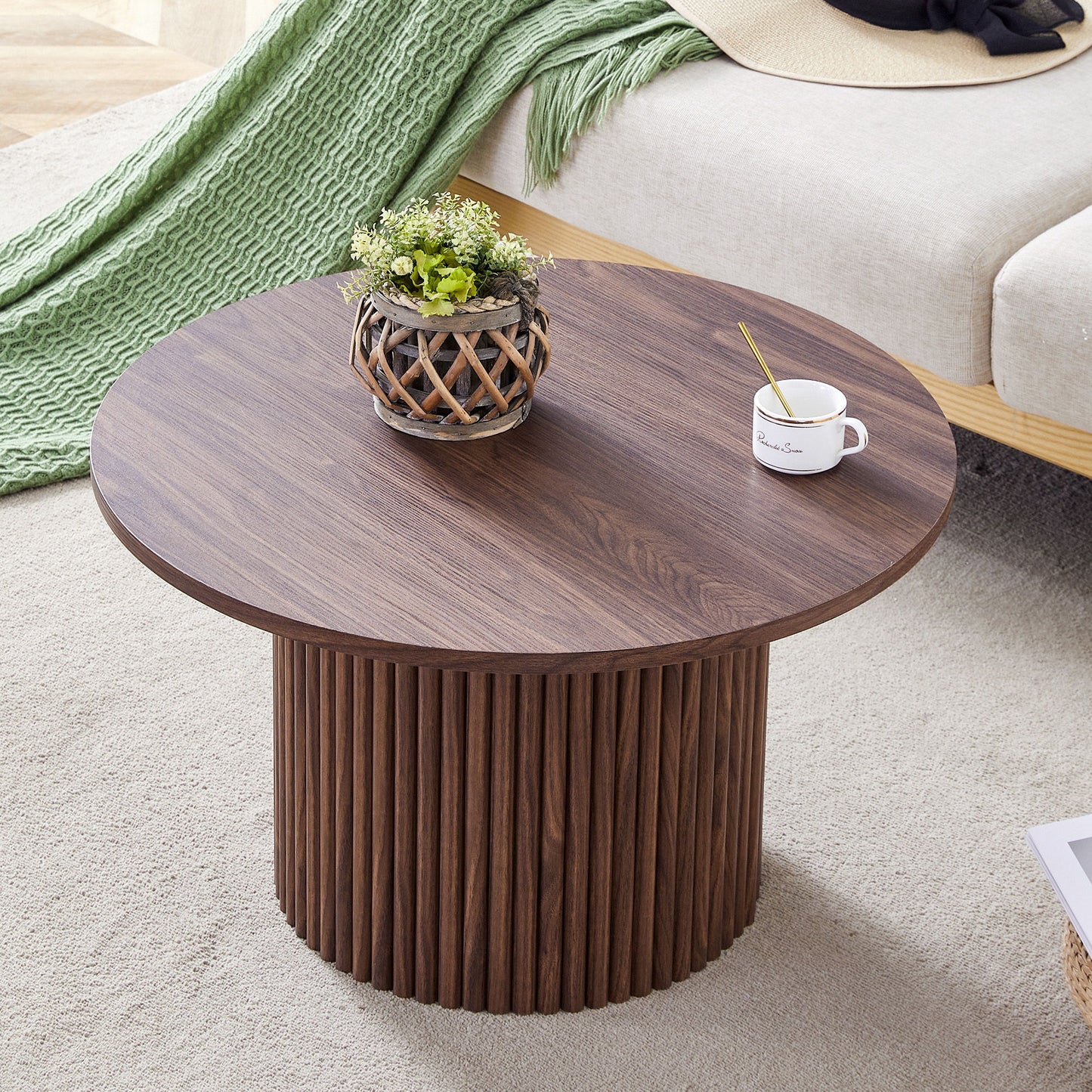 Modern Circular Coffee Table Cylindrical Design