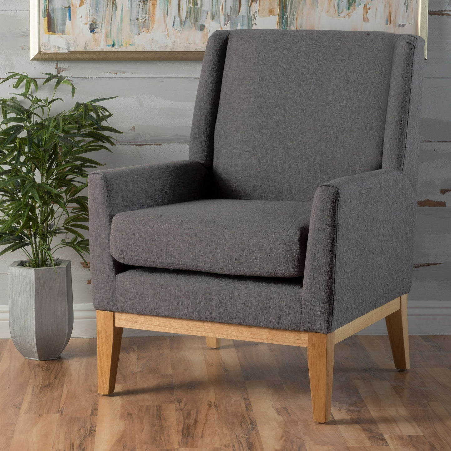 Modern Accent Chair With Padded Cushion Seat