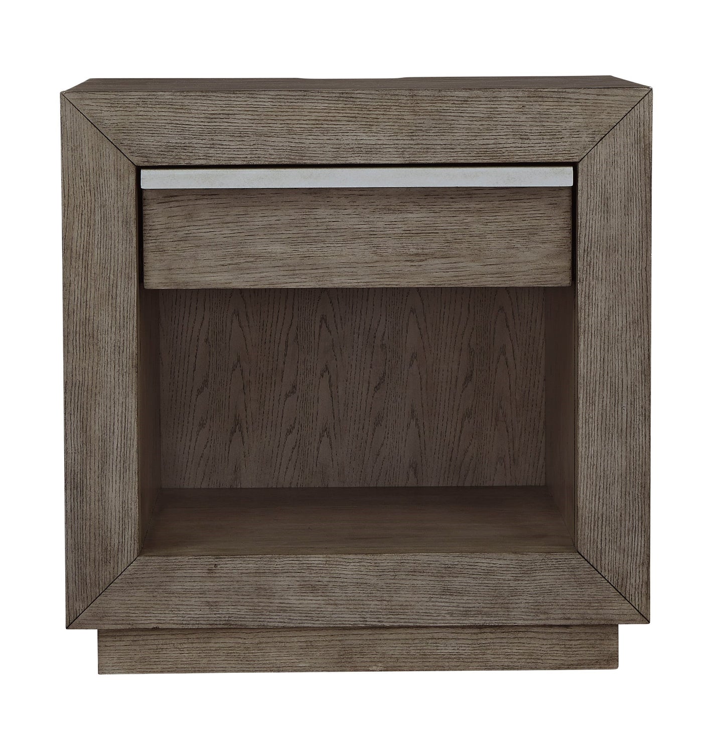 Contemporary Nightstand with Soft-Close Drawers, Outlet, & USB Charging