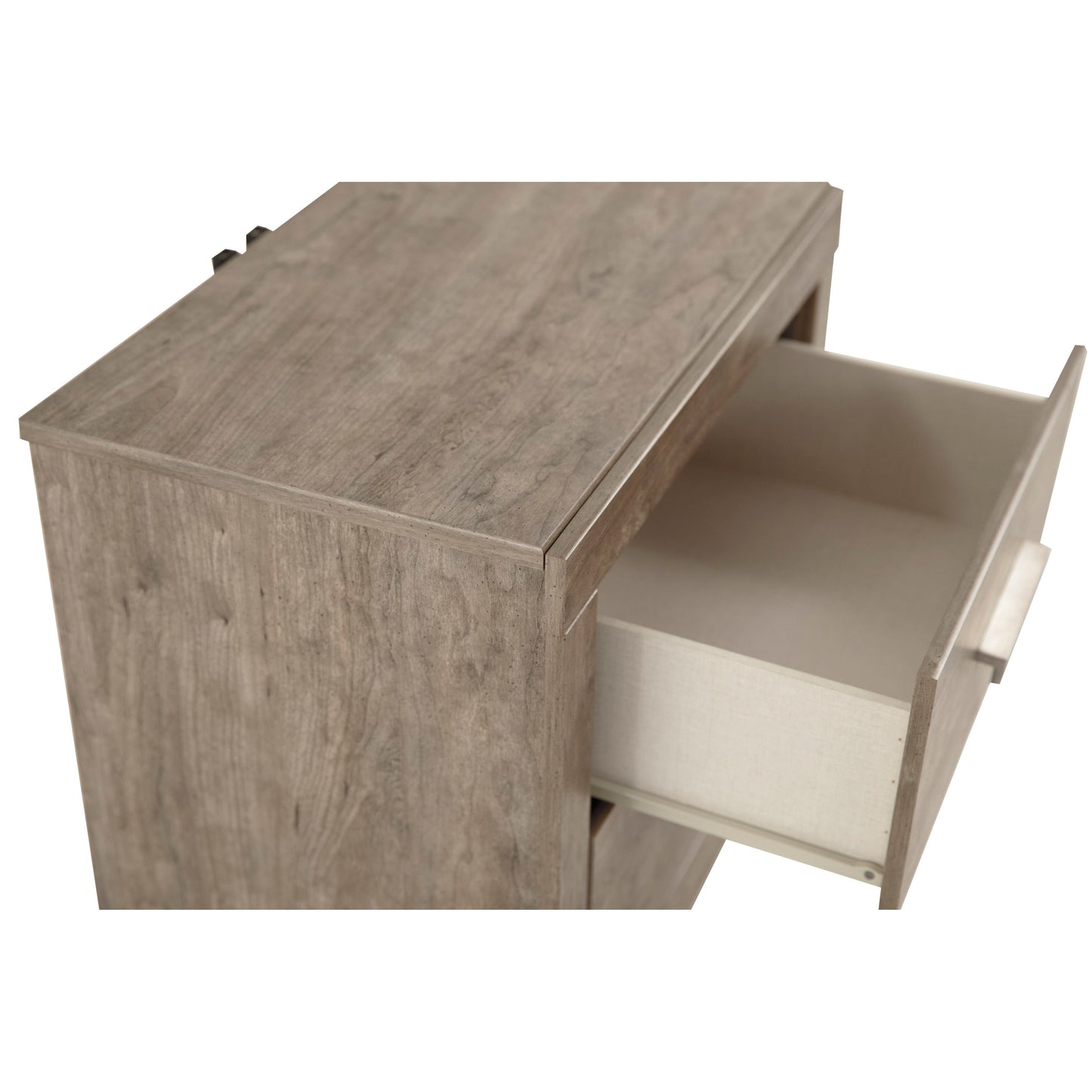 Contemporary Two Drawer Night Stand with USB Ports